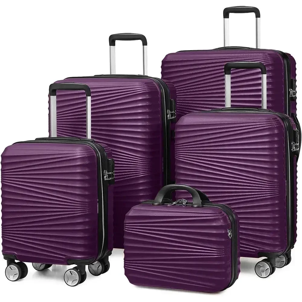 Expandable Hard Shell Luggage Set - Ensemble de 5 valises rigides extensibles