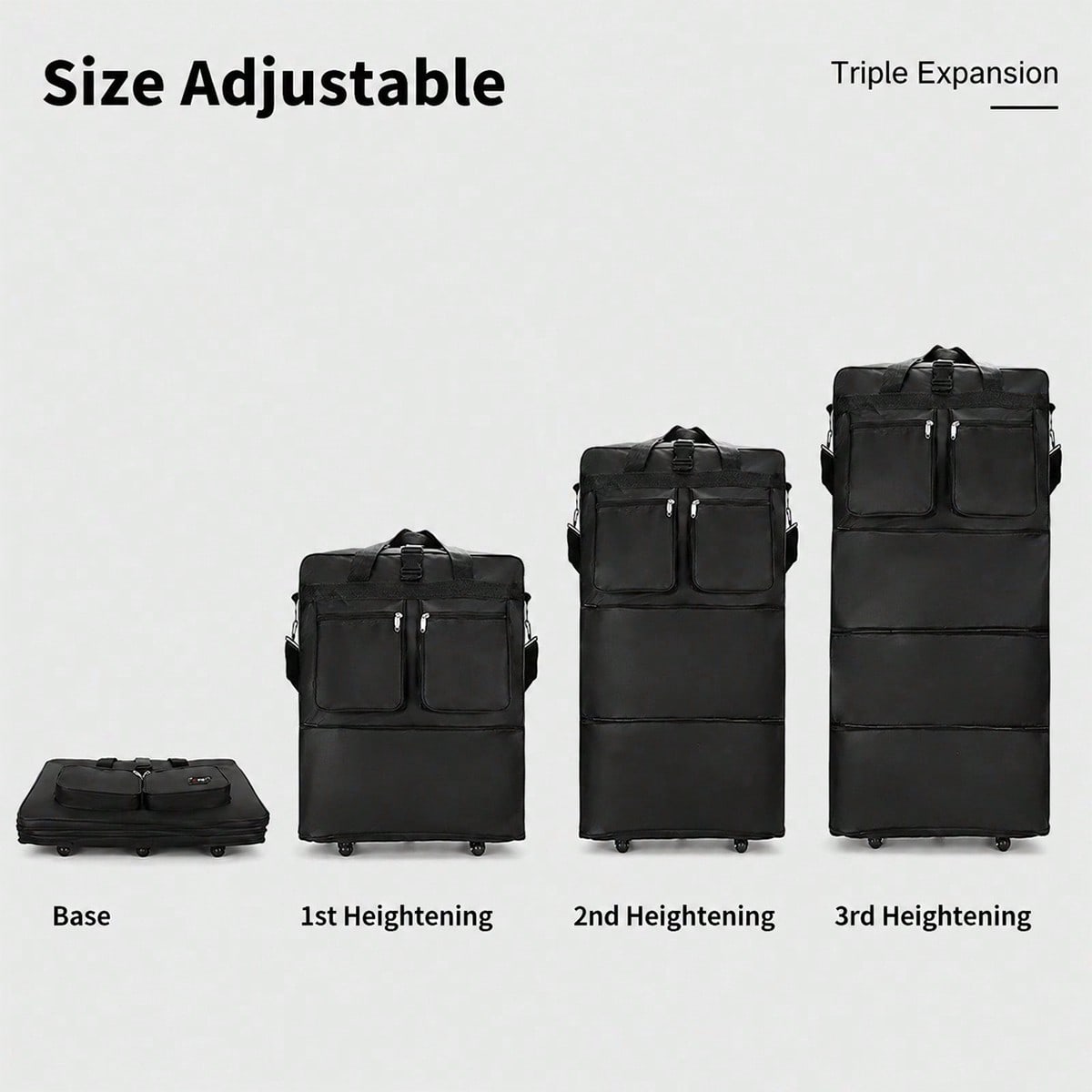 Sac de voyage à roulettes noir - Foldable Rolling Luggage Bag avis et prix